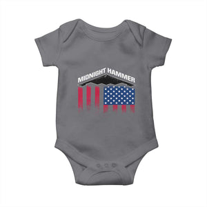 Operation Midnight Hammer Baby Onesie Tactical Warfare Jets Bombers Military American Flag TS10 Charcoal Print Your Wear