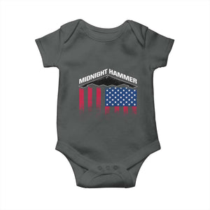 Operation Midnight Hammer Baby Onesie Tactical Warfare Jets Bombers Military American Flag TS10 Dark Heather Print Your Wear