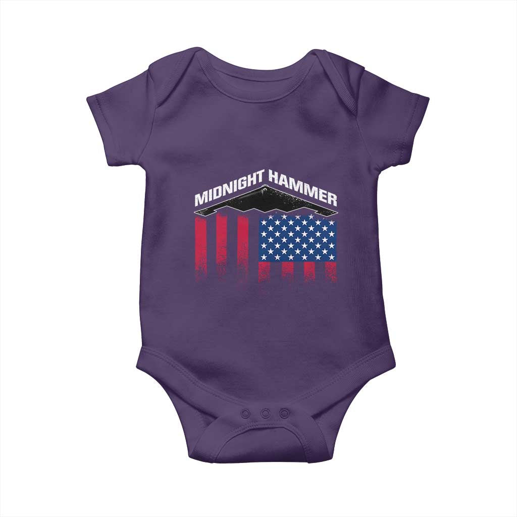 Operation Midnight Hammer Baby Onesie Tactical Warfare Jets Bombers Military American Flag TS10 Purple Print Your Wear