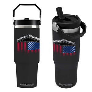 Operation Midnight Hammer Flip Straw Tumbler Tactical Warfare Jets Bombers Military American Flag TS10 One Size: 30 oz Black Print Your Wear
