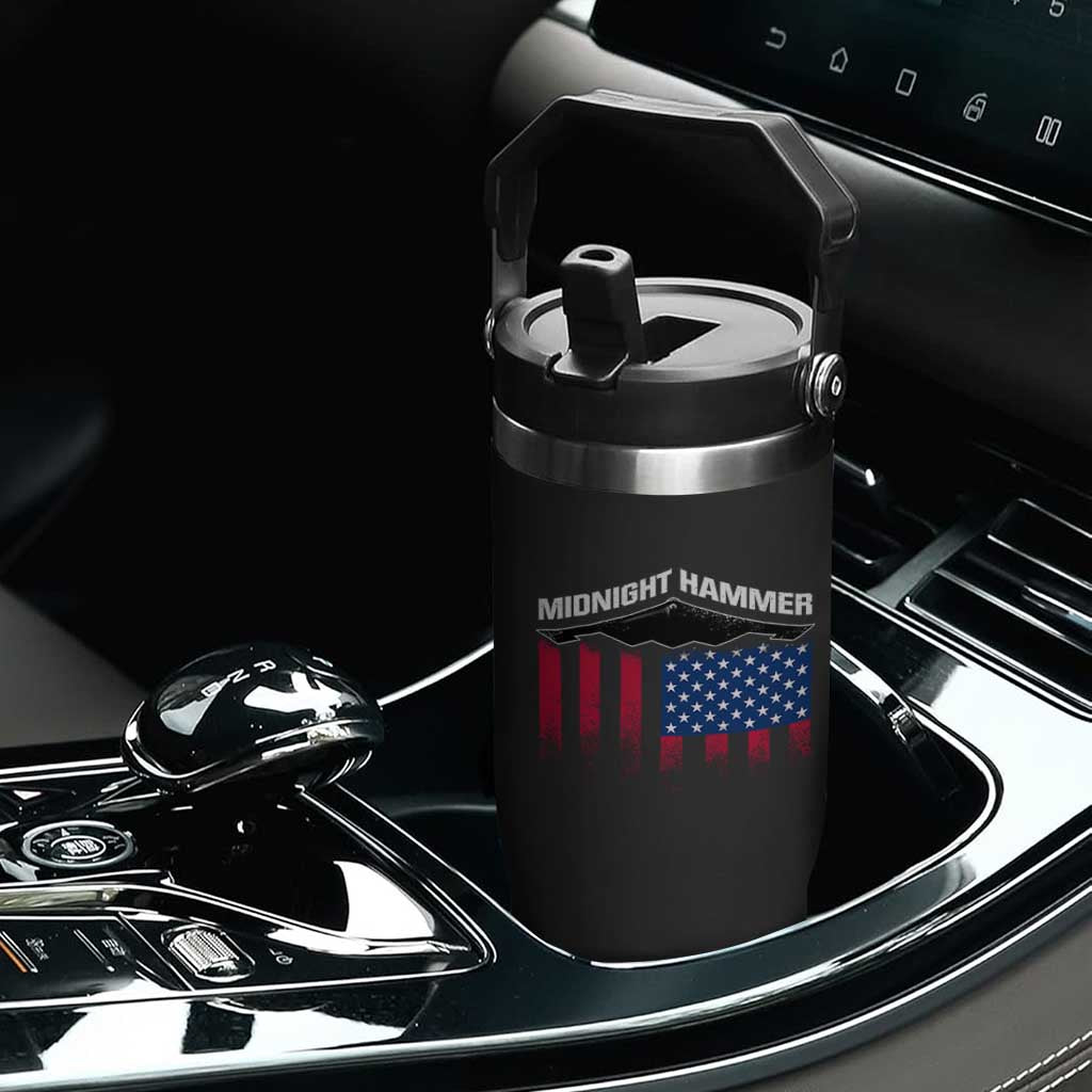 Operation Midnight Hammer Flip Straw Tumbler Tactical Warfare Jets Bombers Military American Flag TS10 Print Your Wear
