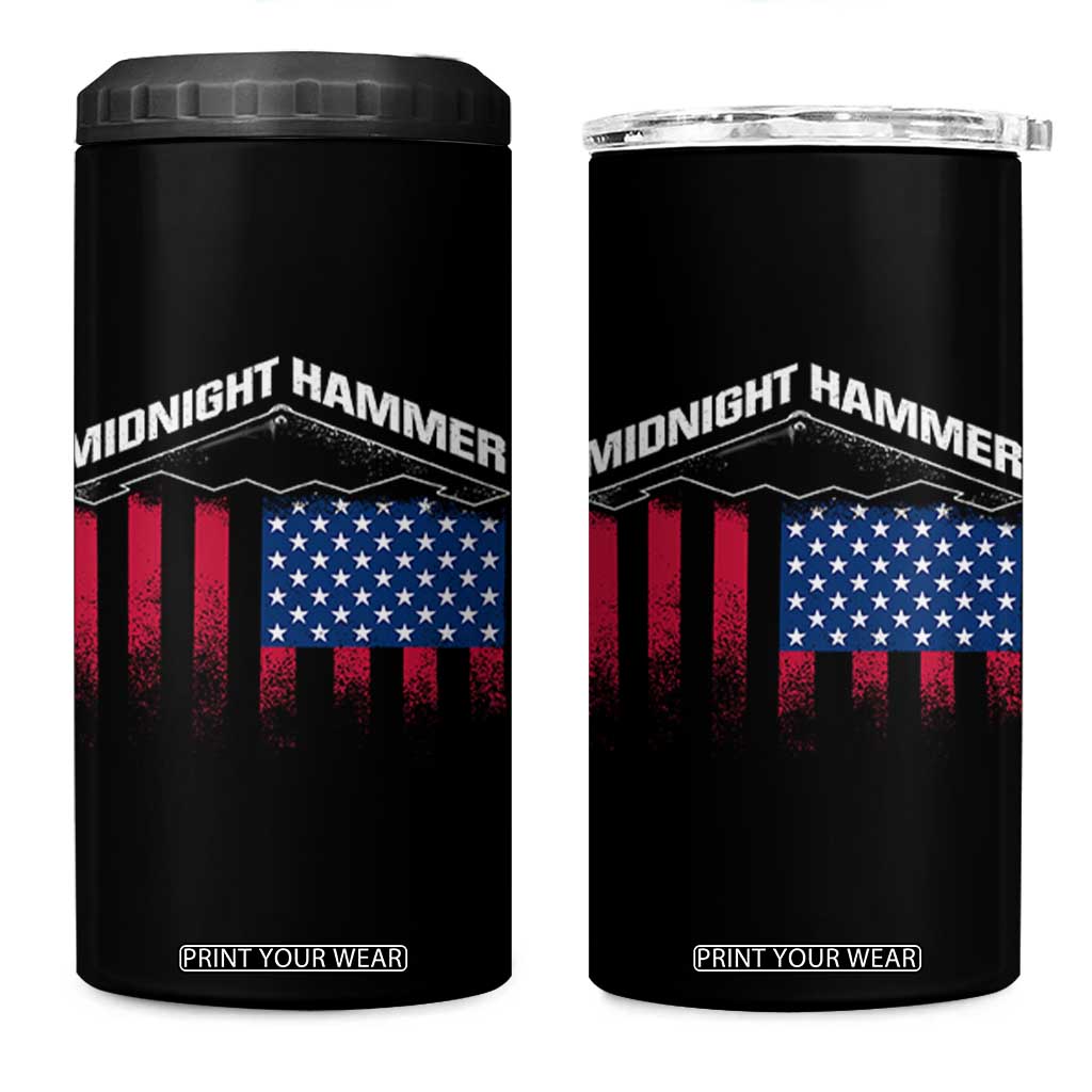 Operation Midnight Hammer 4 in 1 Can Cooler Tumbler Tactical Warfare Jets Bombers Military American Flag TS10 One Size: 16 oz Black Print Your Wear