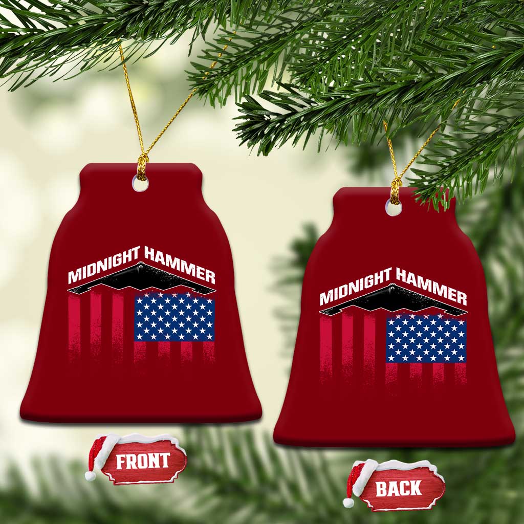 Operation Midnight Hammer Ceramic Ornament Tactical Warfare Jets Bombers Military American Flag TS10 Print Your Wear