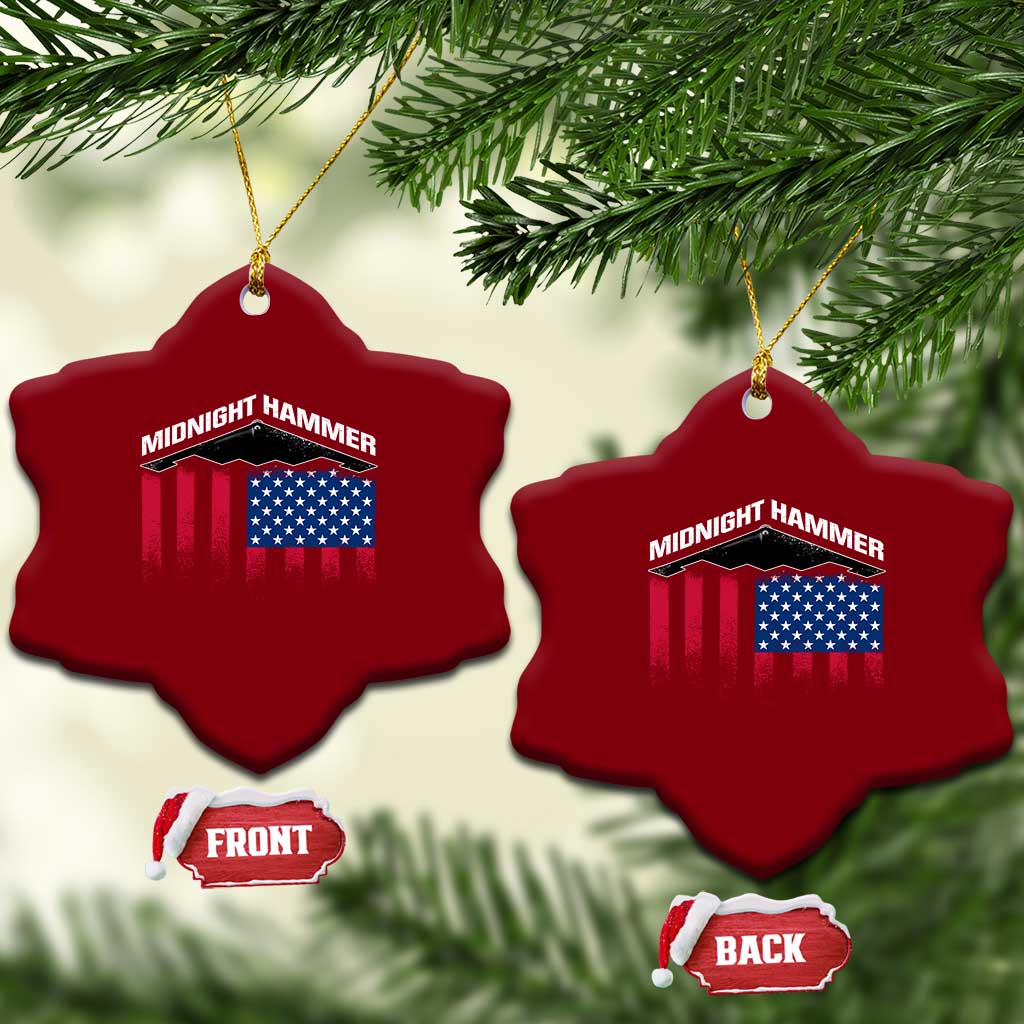 Operation Midnight Hammer Ceramic Ornament Tactical Warfare Jets Bombers Military American Flag TS10 Print Your Wear