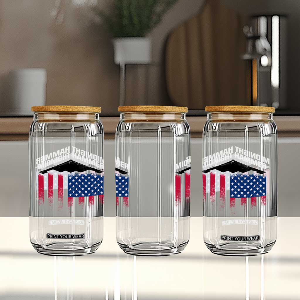 Operation Midnight Hammer Glass Can Tactical Warfare Jets Bombers Military American Flag TS10 Print Your Wear