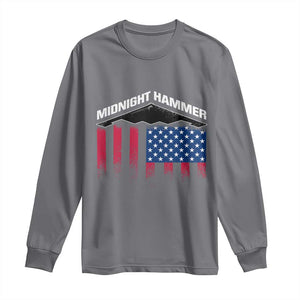 Operation Midnight Hammer Long Sleeve Shirt Tactical Warfare Jets Bombers Military American Flag TS10 Charcoal Print Your Wear