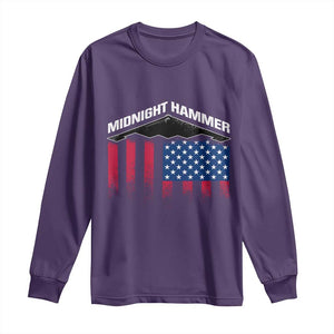 Operation Midnight Hammer Long Sleeve Shirt Tactical Warfare Jets Bombers Military American Flag TS10 Purple Print Your Wear