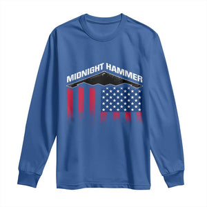 Operation Midnight Hammer Long Sleeve Shirt Tactical Warfare Jets Bombers Military American Flag TS10 Royal Blue Print Your Wear