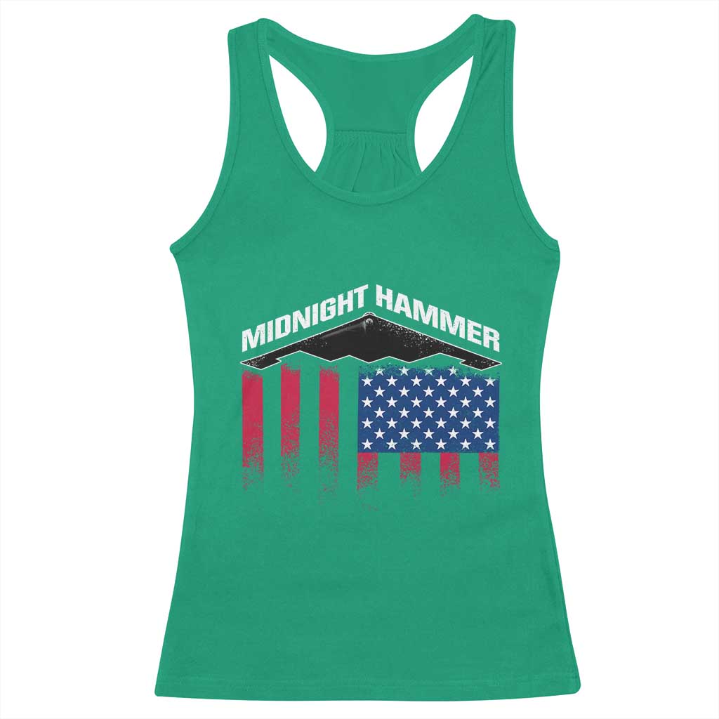 Operation Midnight Hammer Racerback Tank Top Tactical Warfare Jets Bombers Military American Flag TS10 Irish Green Print Your Wear