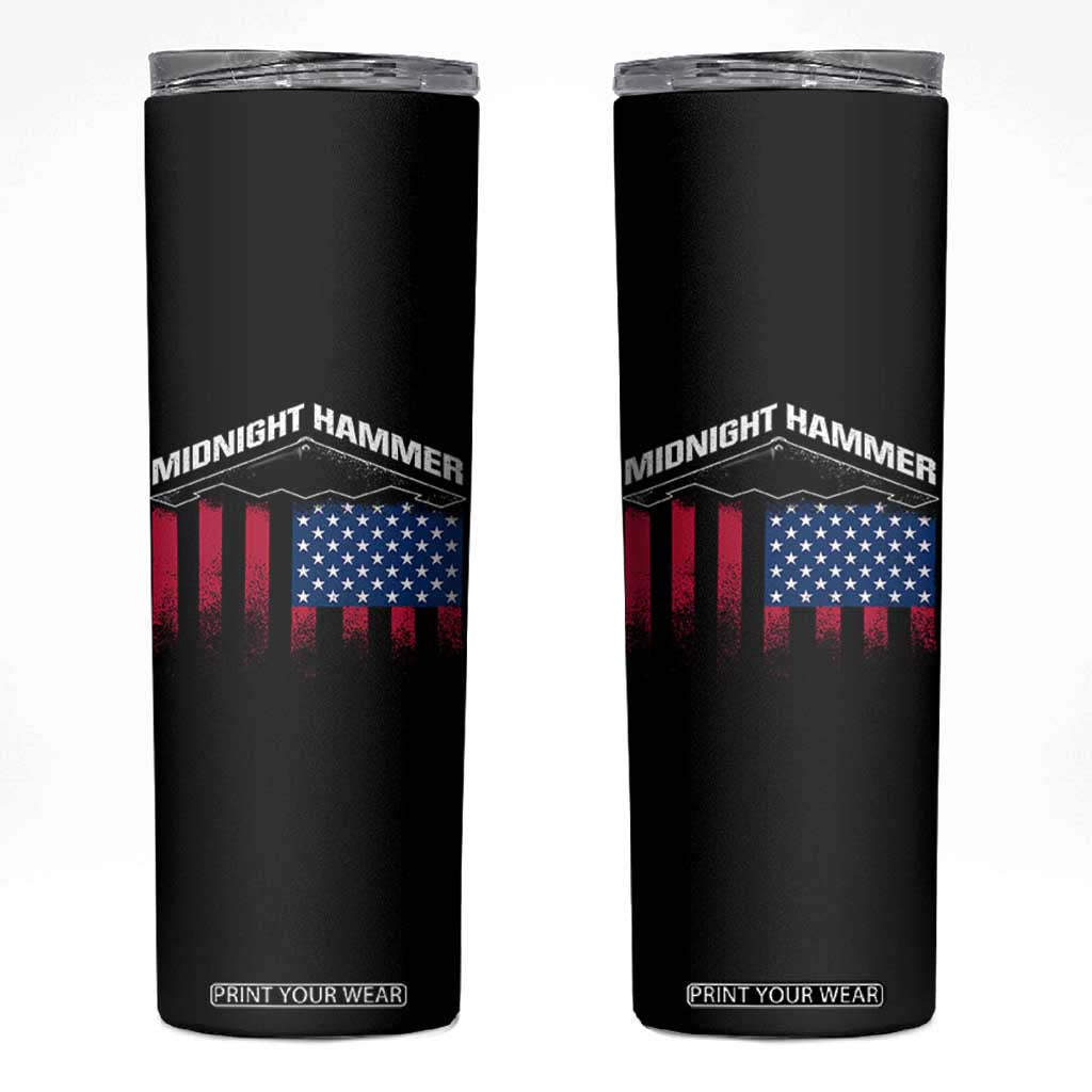Operation Midnight Hammer Skinny Tumbler Tactical Warfare Jets Bombers Military American Flag TS10 Black Print Your Wear