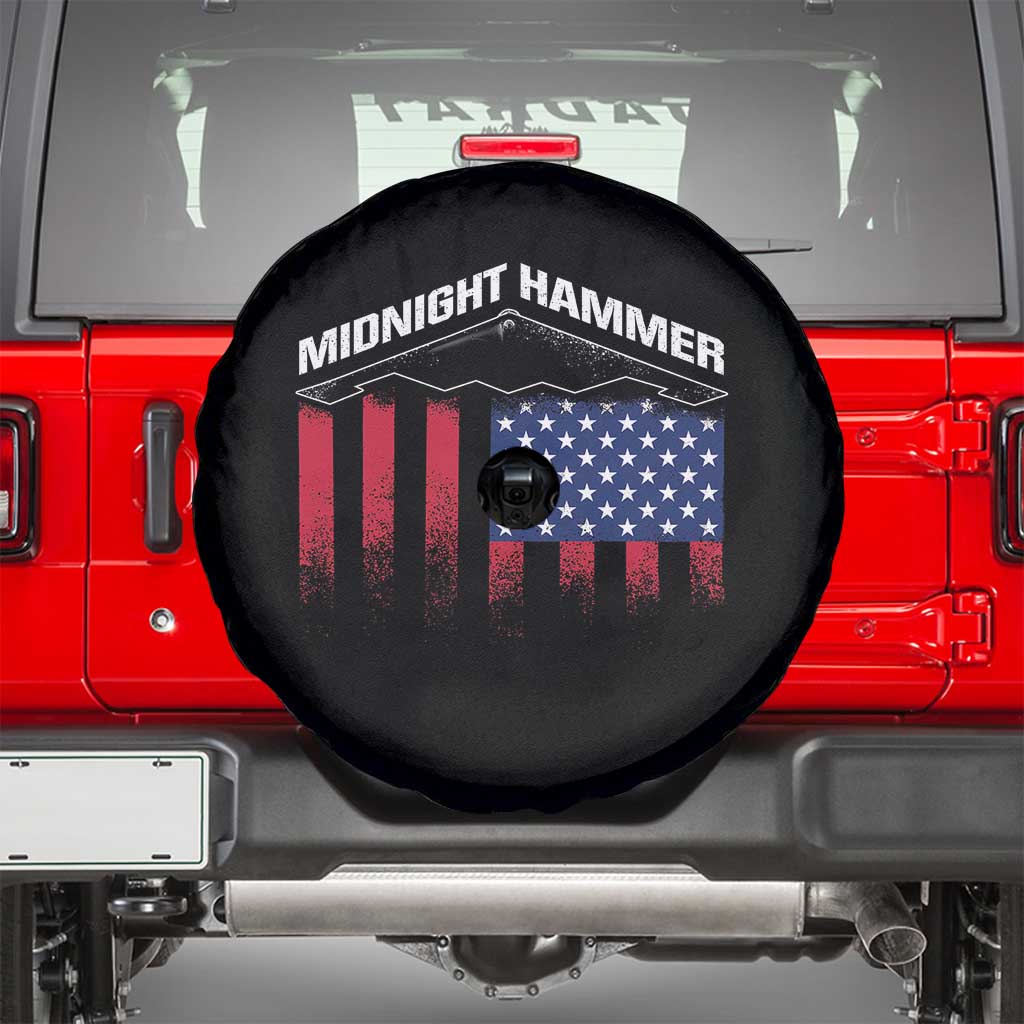 Operation Midnight Hammer Spare Tire Cover Tactical Warfare Jets Bombers Military American Flag TS10 Black Print Your Wear