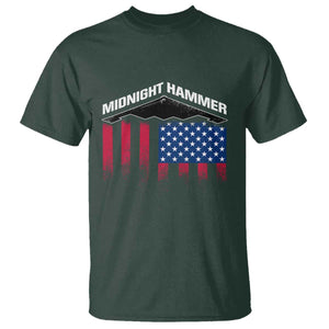 Operation Midnight Hammer T Shirt Tactical Warfare Jets Bombers Military American Flag TS10 Dark Forest Green Print Your Wear