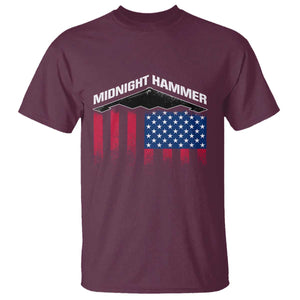 Operation Midnight Hammer T Shirt Tactical Warfare Jets Bombers Military American Flag TS10 Maroon Print Your Wear
