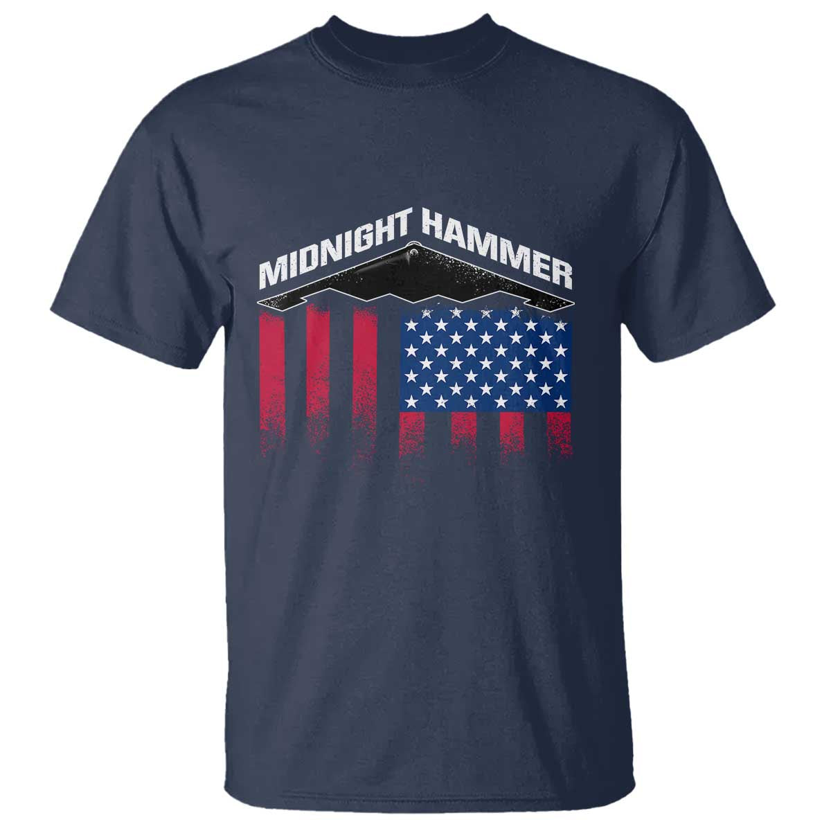 Operation Midnight Hammer T Shirt Tactical Warfare Jets Bombers Military American Flag TS10 Navy Print Your Wear