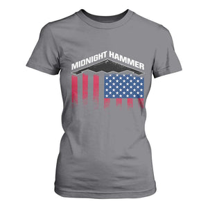 Operation Midnight Hammer T Shirt For Women Tactical Warfare Jets Bombers Military American Flag TS10 Charcoal Print Your Wear