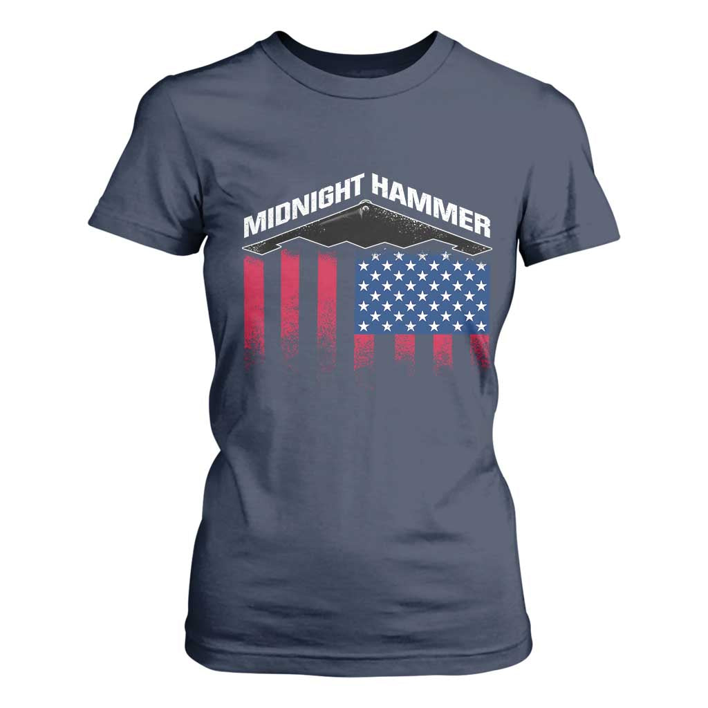 Operation Midnight Hammer T Shirt For Women Tactical Warfare Jets Bombers Military American Flag TS10 Navy Print Your Wear