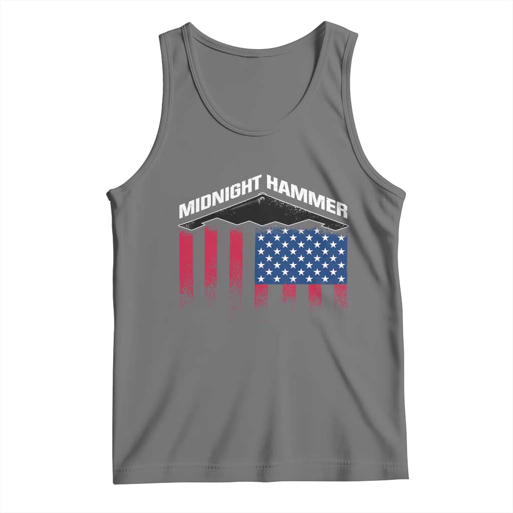 Operation Midnight Hammer Tank Top Tactical Warfare Jets Bombers Military American Flag TS10 Black Heather Print Your Wear