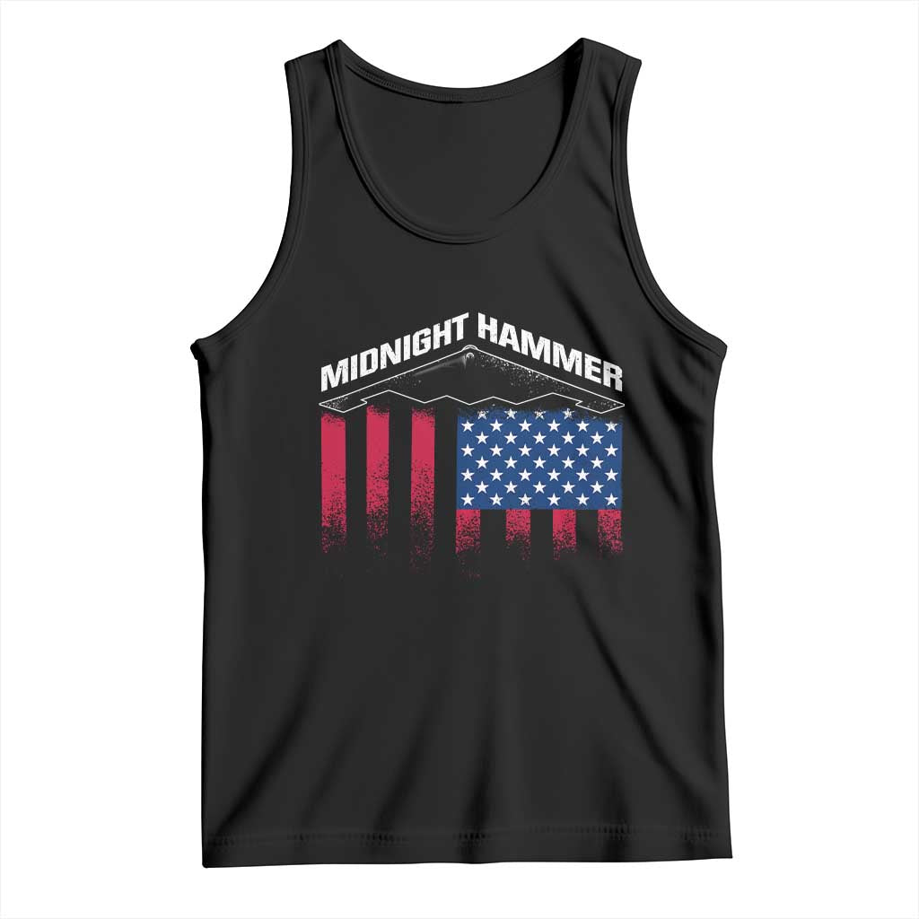 Operation Midnight Hammer Tank Top Tactical Warfare Jets Bombers Military American Flag TS10 Black Print Your Wear