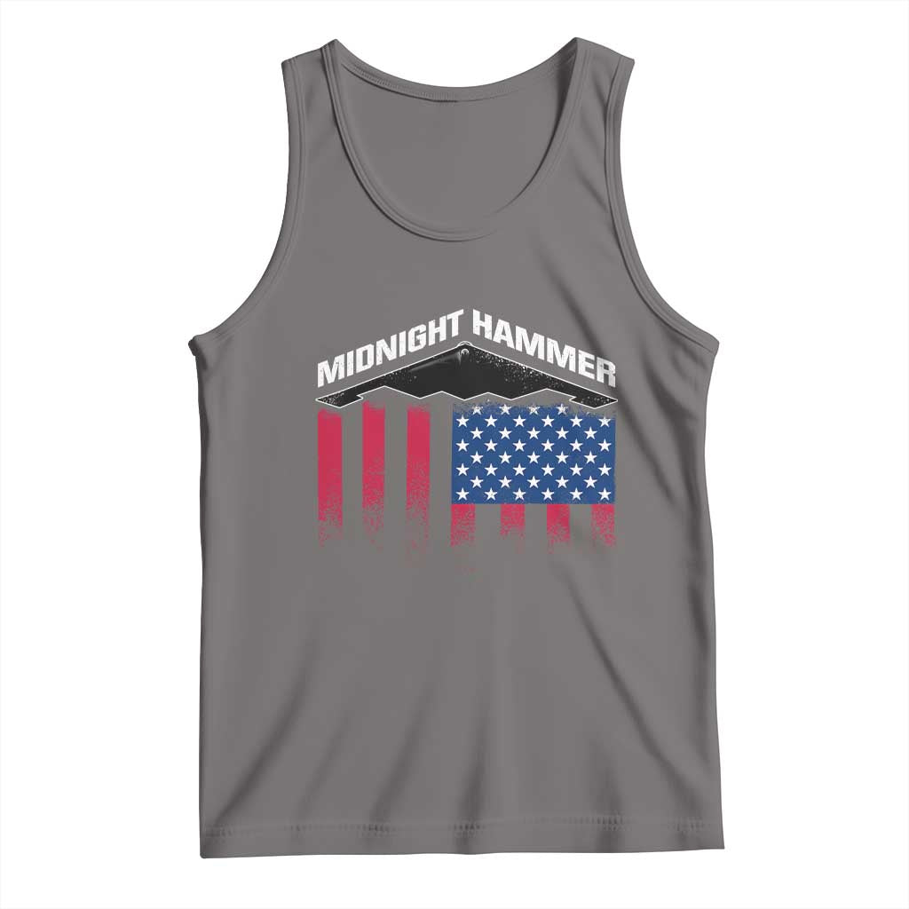 Operation Midnight Hammer Tank Top Tactical Warfare Jets Bombers Military American Flag TS10 Deep Heather Print Your Wear