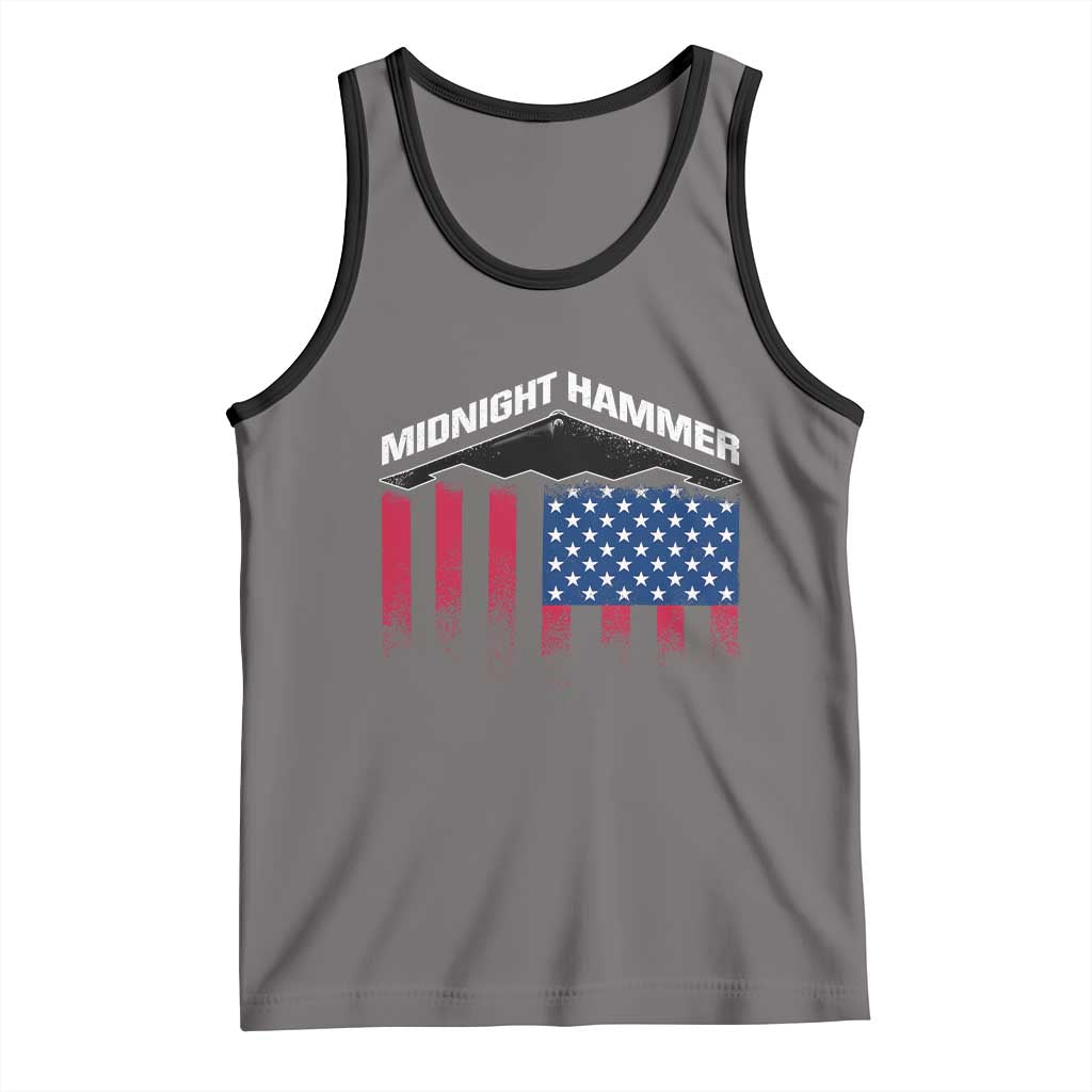 Operation Midnight Hammer Tank Top Tactical Warfare Jets Bombers Military American Flag TS10 Deep Heather Black Print Your Wear