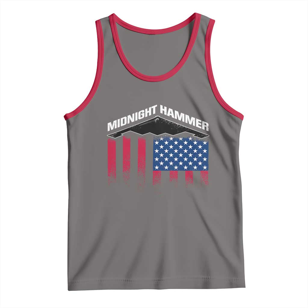 Operation Midnight Hammer Tank Top Tactical Warfare Jets Bombers Military American Flag TS10 Deep Heather Red Print Your Wear