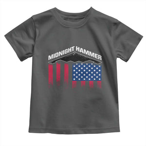 Operation Midnight Hammer Toddler T Shirt Tactical Warfare Jets Bombers Military American Flag TS10 Dark Heather Print Your Wear