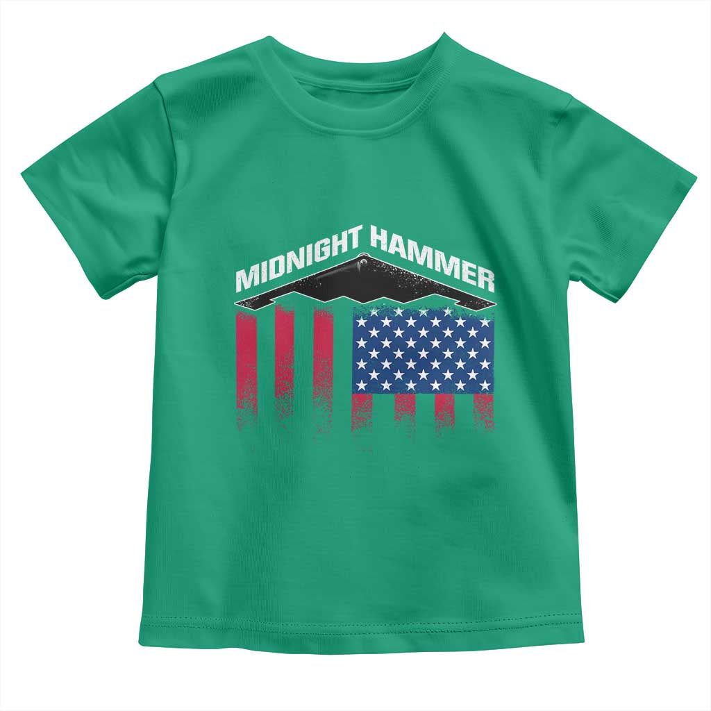 Operation Midnight Hammer Toddler T Shirt Tactical Warfare Jets Bombers Military American Flag TS10 Irish Green Print Your Wear