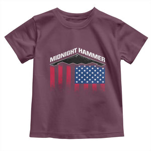 Operation Midnight Hammer Toddler T Shirt Tactical Warfare Jets Bombers Military American Flag TS10 Maroon Print Your Wear