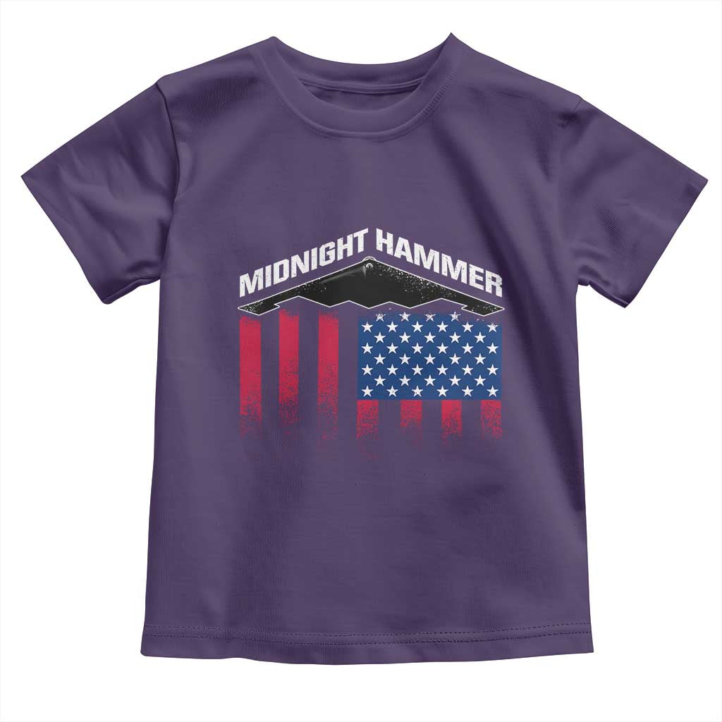 Operation Midnight Hammer Toddler T Shirt Tactical Warfare Jets Bombers Military American Flag TS10 Purple Print Your Wear