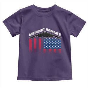 Operation Midnight Hammer Toddler T Shirt Tactical Warfare Jets Bombers Military American Flag TS10 Purple Print Your Wear