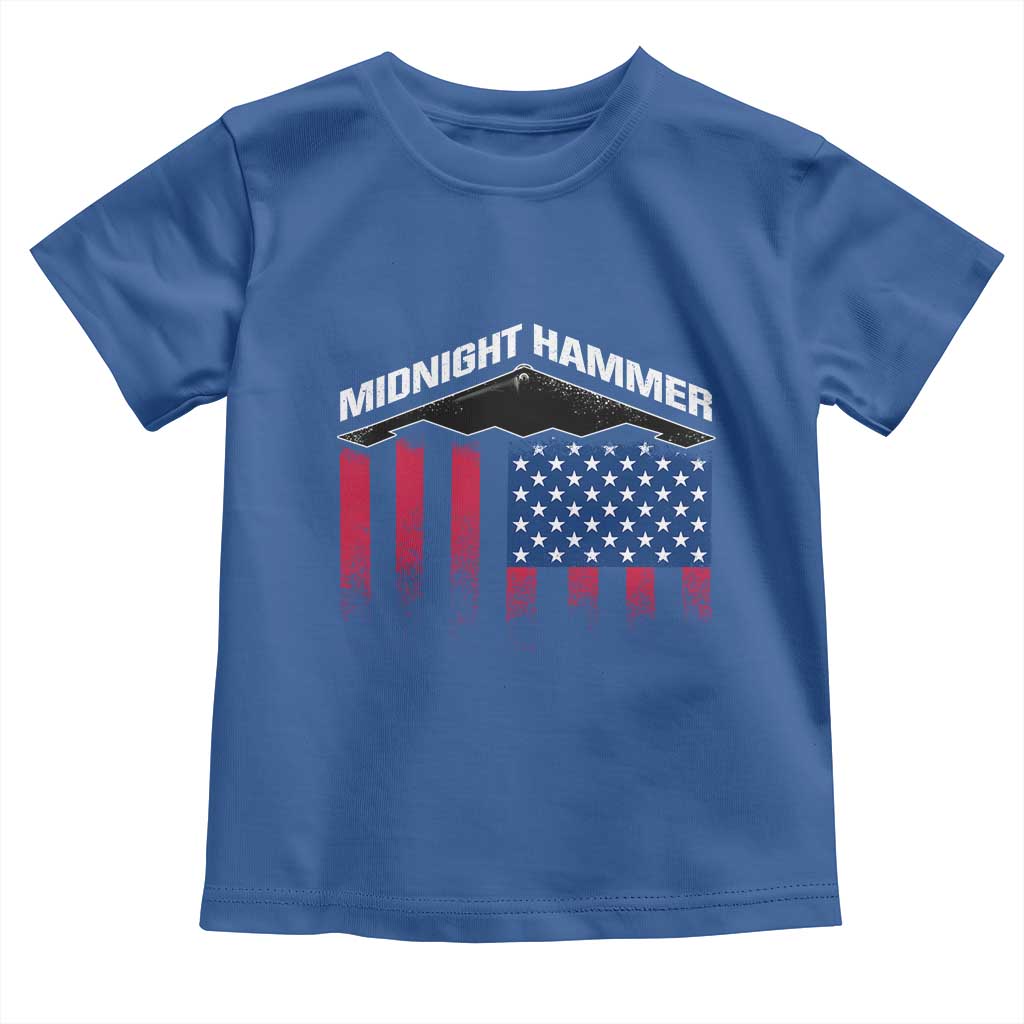 Operation Midnight Hammer Toddler T Shirt Tactical Warfare Jets Bombers Military American Flag TS10 Royal Blue Print Your Wear