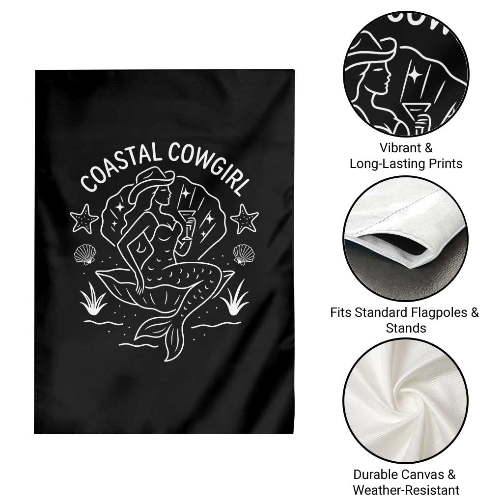 Coastal Cowgirl Garden Flag Mermaid Rodeo Western Beach TS10 Print Your Wear