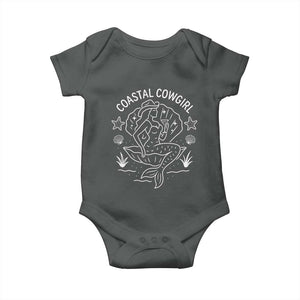 Coastal Cowgirl Baby Onesie Mermaid Rodeo Western Beach TS10 Dark Heather Print Your Wear