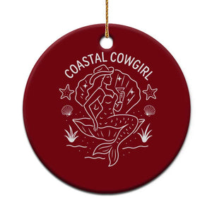 Coastal Cowgirl Ceramic Ornament Mermaid Rodeo Western Beach TS10 1pc Red Print Your Wear
