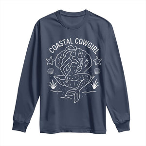 Coastal Cowgirl Long Sleeve Shirt Mermaid Rodeo Western Beach TS10 Navy Print Your Wear