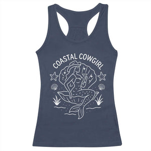 Coastal Cowgirl Racerback Tank Top Mermaid Rodeo Western Beach TS10 Navy Print Your Wear