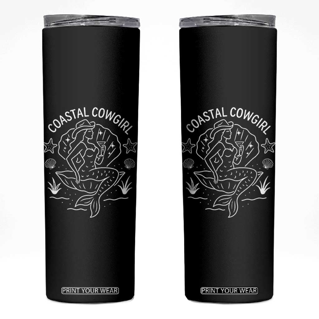 Coastal Cowgirl Skinny Tumbler Mermaid Rodeo Western Beach TS10 Black Print Your Wear