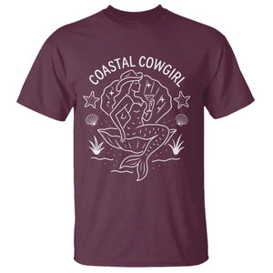 Coastal Cowgirl T Shirt Mermaid Rodeo Western Beach TS10 Maroon Print Your Wear
