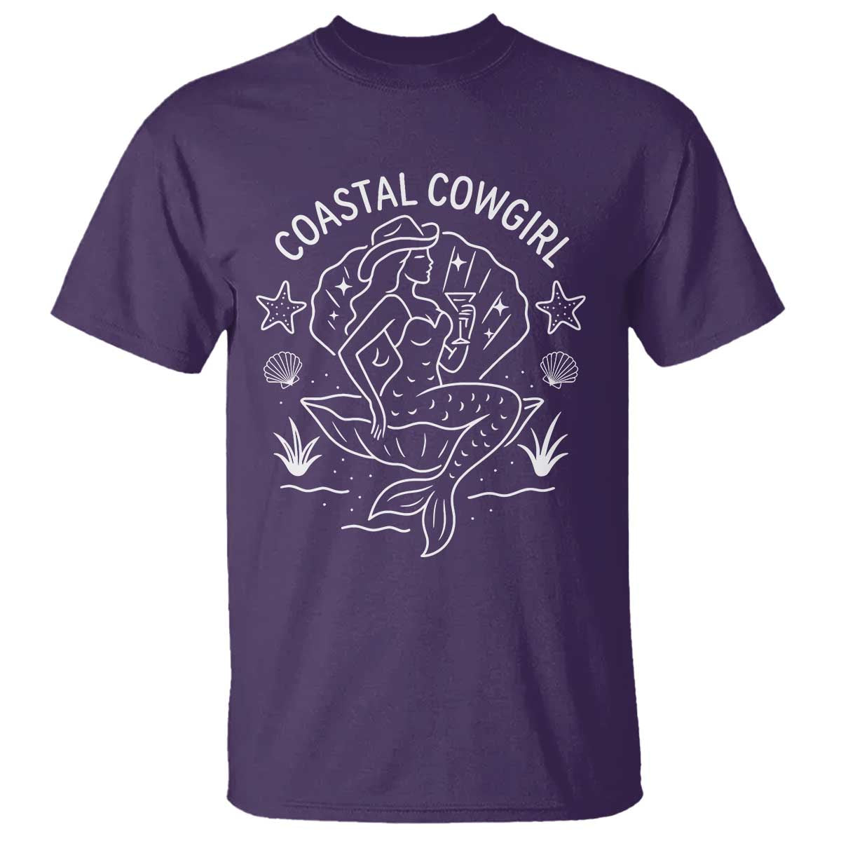 Coastal Cowgirl T Shirt Mermaid Rodeo Western Beach TS10 Purple Print Your Wear