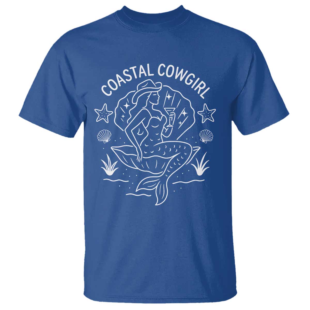 Coastal Cowgirl T Shirt Mermaid Rodeo Western Beach TS10 Royal Blue Print Your Wear