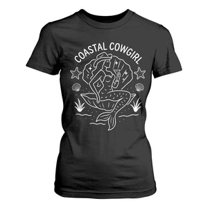 Coastal Cowgirl T Shirt For Women Mermaid Rodeo Western Beach TS10 Black Print Your Wear