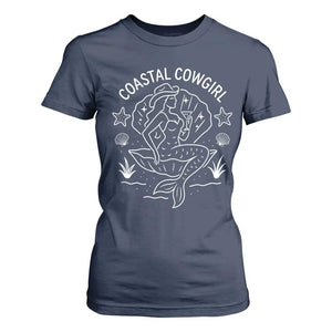Coastal Cowgirl T Shirt For Women Mermaid Rodeo Western Beach TS10 Navy Print Your Wear