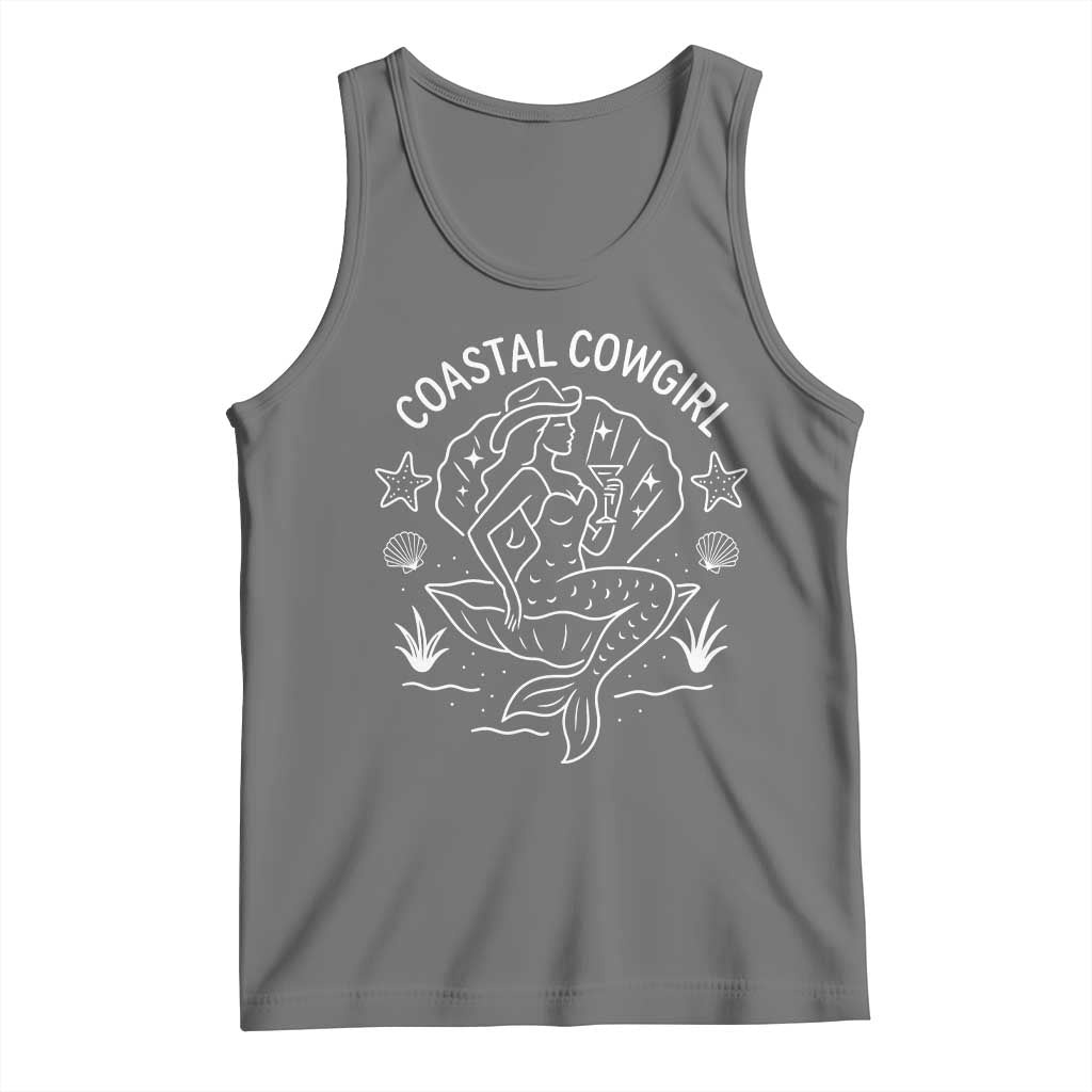 Coastal Cowgirl Tank Top Mermaid Rodeo Western Beach TS10 Black Heather Print Your Wear