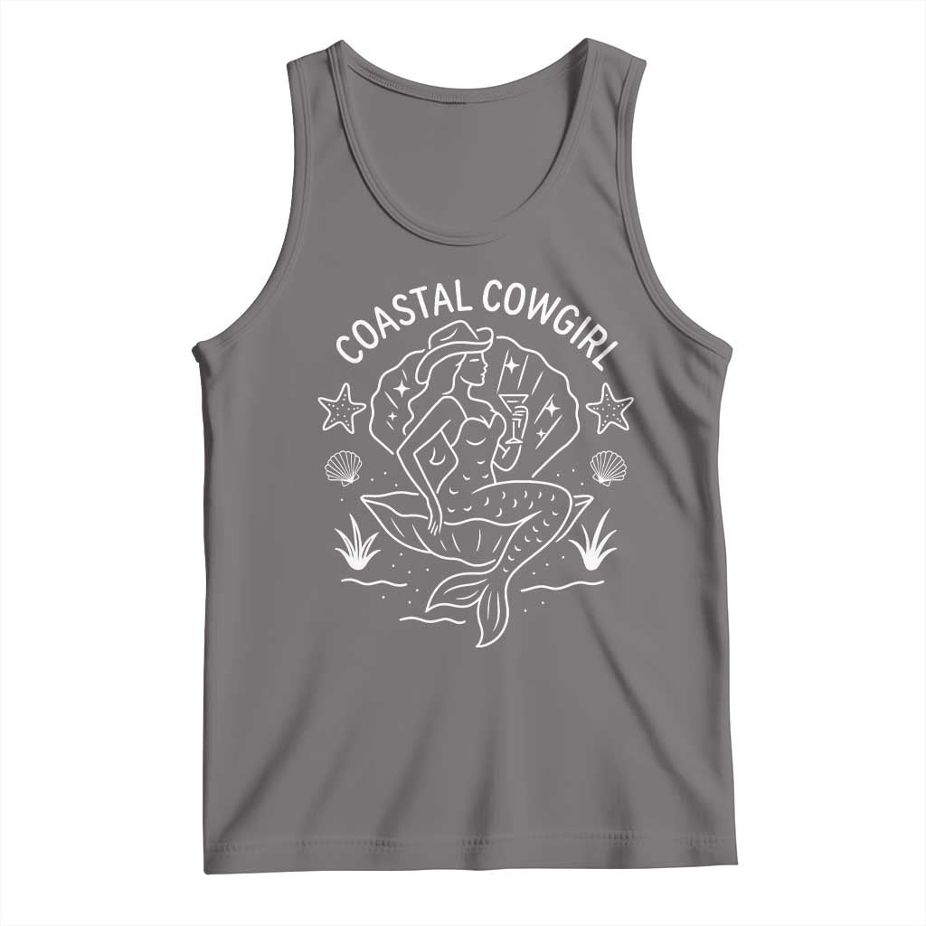 Coastal Cowgirl Tank Top Mermaid Rodeo Western Beach TS10 Deep Heather Print Your Wear