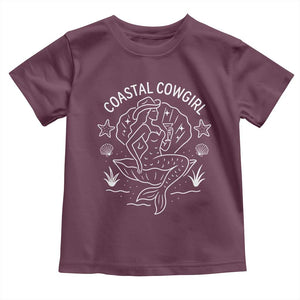 Coastal Cowgirl Toddler T Shirt Mermaid Rodeo Western Beach TS10 Maroon Print Your Wear
