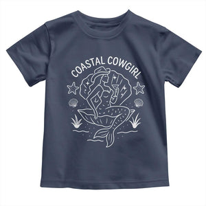 Coastal Cowgirl Toddler T Shirt Mermaid Rodeo Western Beach TS10 Navy Print Your Wear