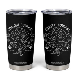 Coastal Cowgirl Tumbler Cup Mermaid Rodeo Western Beach TS10 Black Print Your Wear