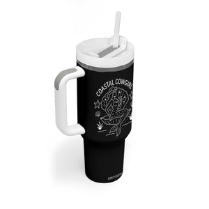 Coastal Cowgirl Tumbler With Handle Mermaid Rodeo Western Beach TS10 Print Your Wear