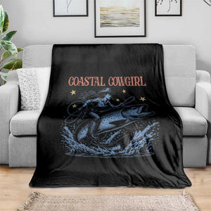 Coastal Cowgirl Throw Blanket Funny Western Country Rodeo Cowgirl Fishing TS10 Print Your Wear