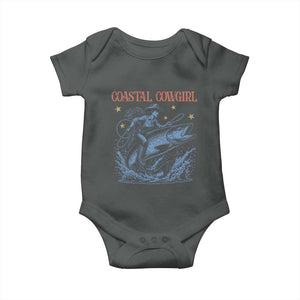 Coastal Cowgirl Baby Onesie Funny Western Country Rodeo Cowgirl Fishing TS10 Dark Heather Print Your Wear